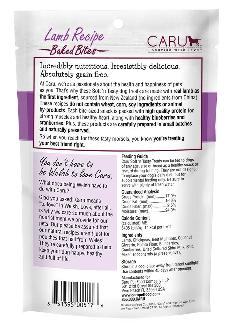 Caru Soft 'n Tasty Lamb Recipe Bites for Dogs
