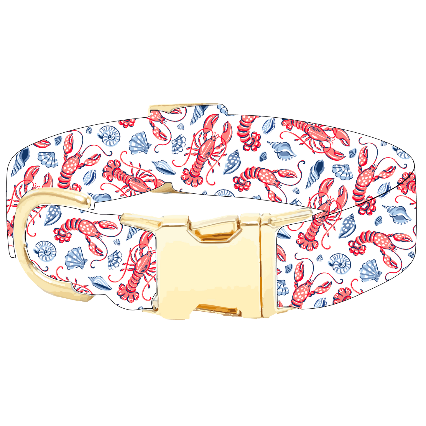 Printfresh x TFD Lobster Landing Dog Collar