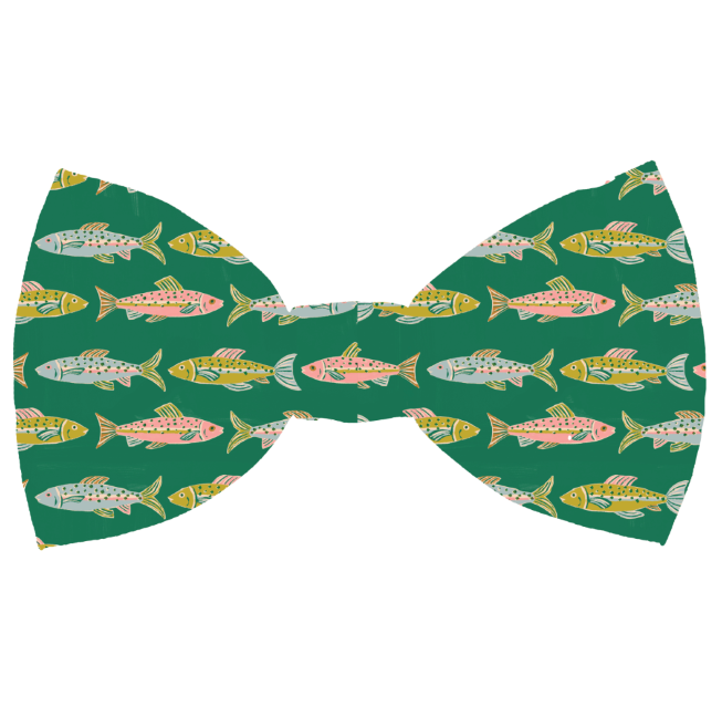 Gone Fishing Dog Bow Tie