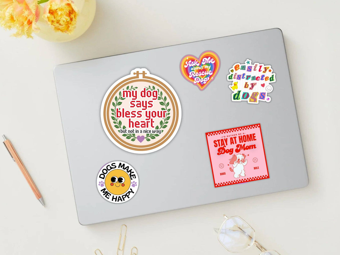 🐶 Dog Mom Sticker - Easily Distracted by Dogs