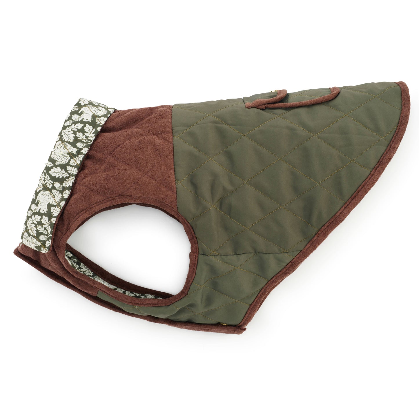 Olive Reversible Dog Jacket