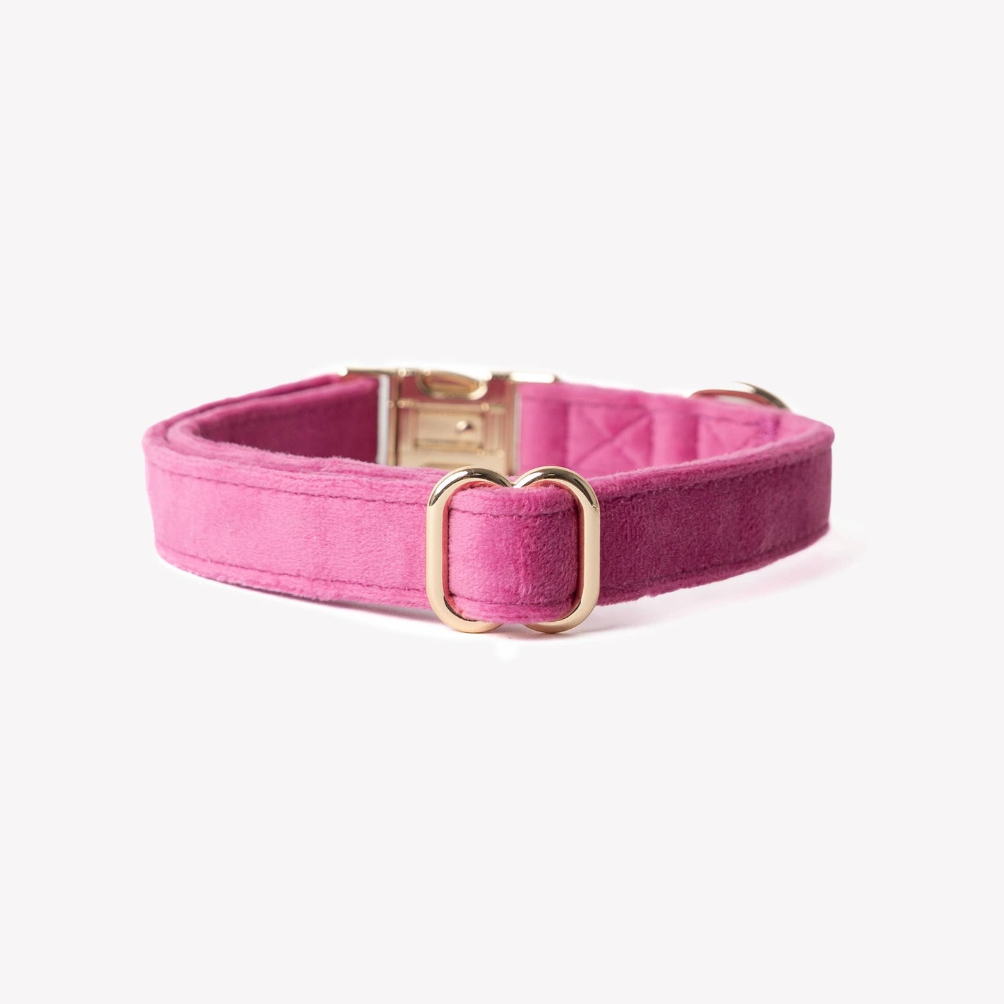 'Magenta' - Velvet Dog Collar: MEDIUM