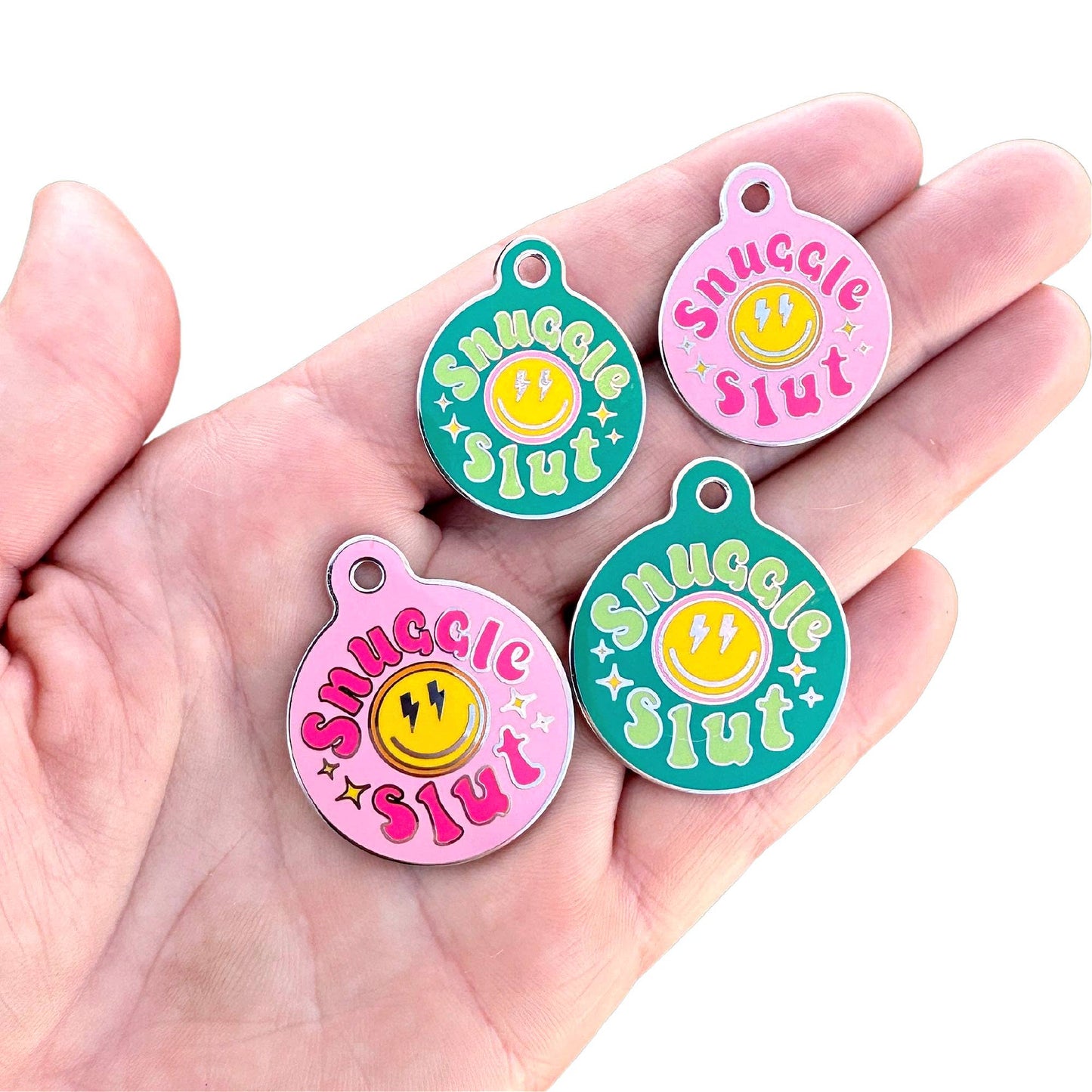 Dog ID Tag with Personalized QR Code - Snuggle Slut