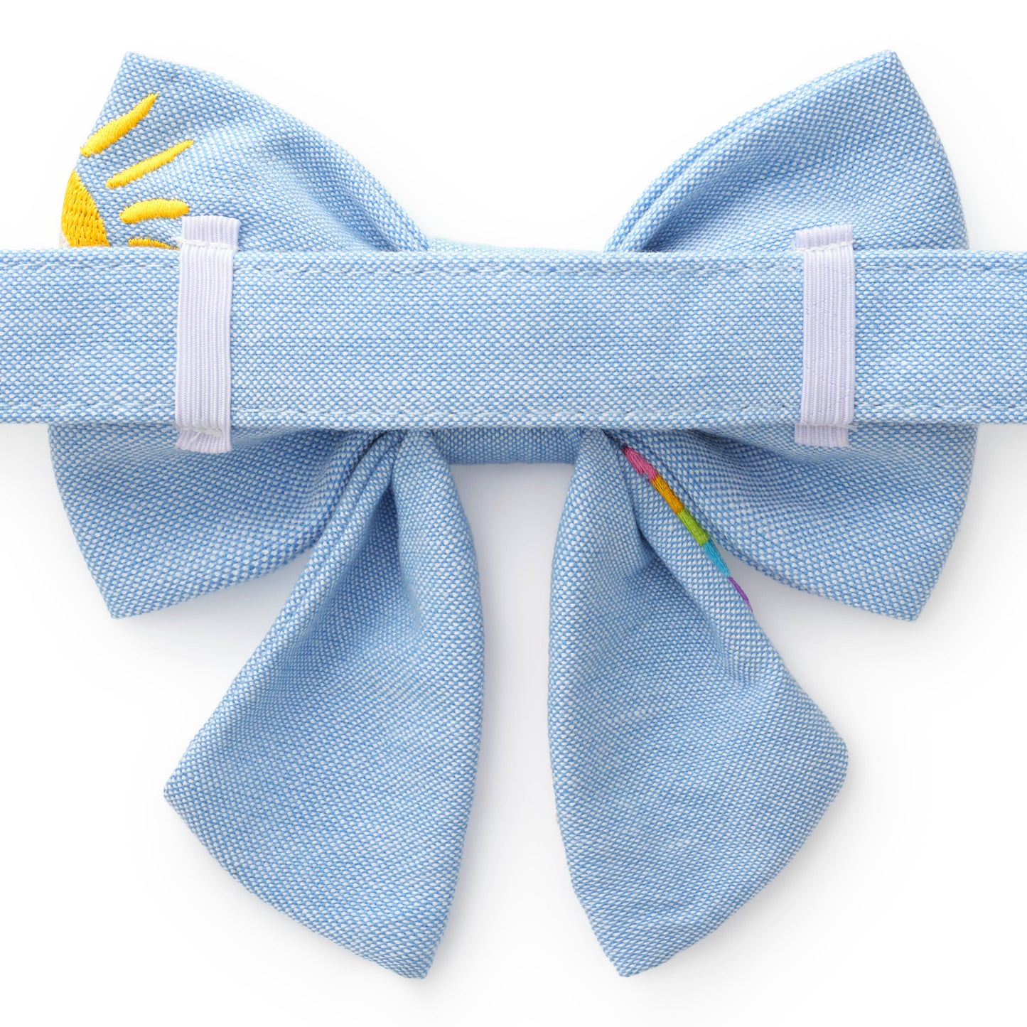 Sunshine and Rainbows Embroidered Bow