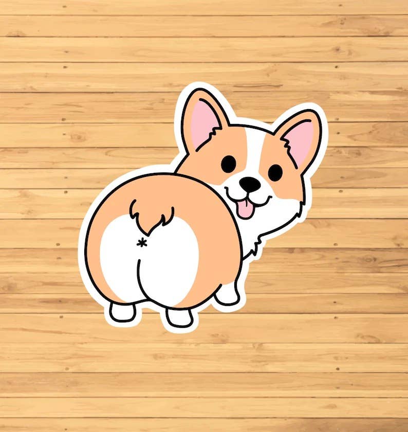 Corgi Butt Funny Sticker