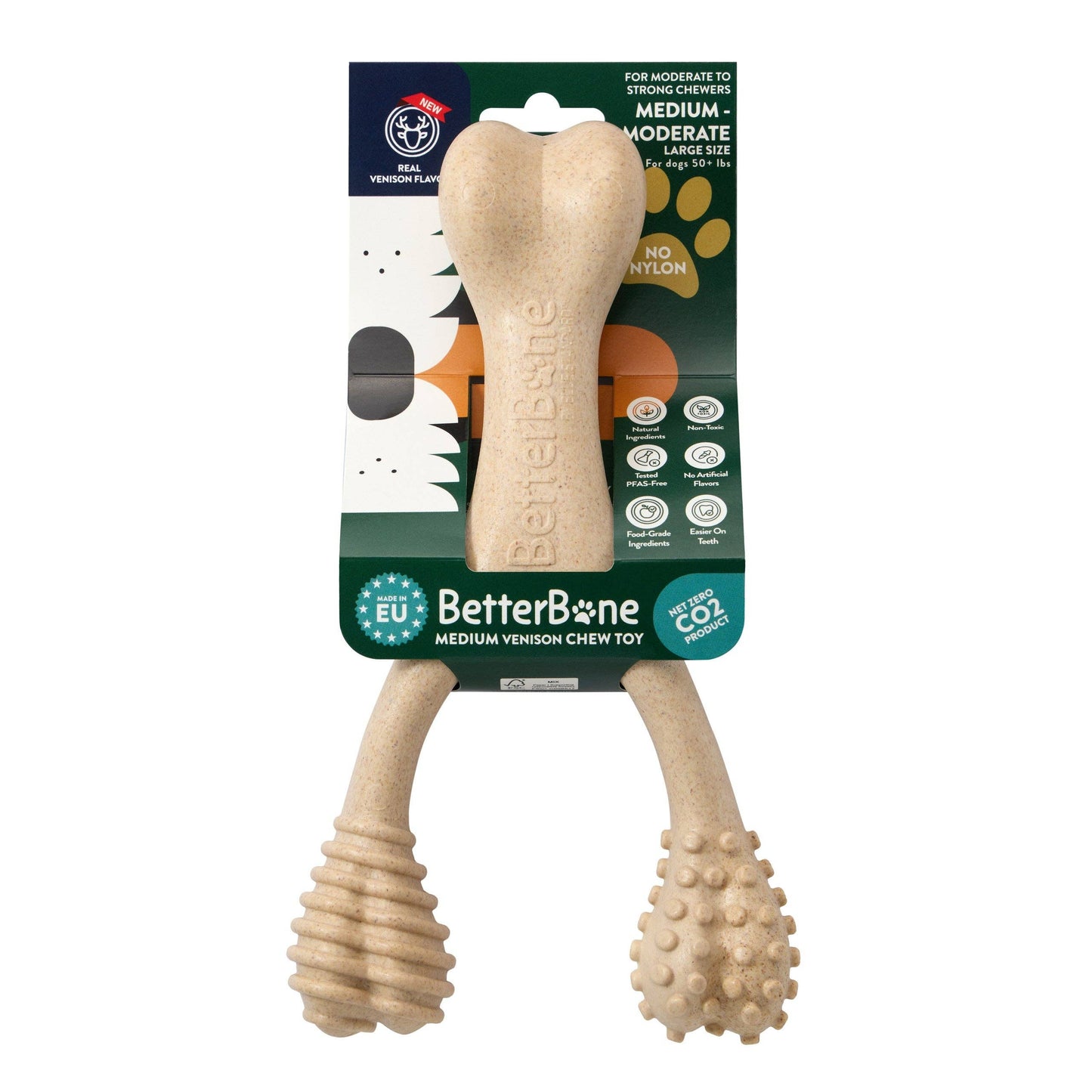 BetterBone MEDIUM - Natural, No Nylon, Softer Than Nylon ECO: Natural Venison / SMALL