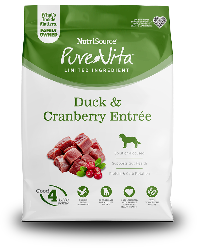 NutriSource PureVita Duck & Cranberry Dry Dog Food
