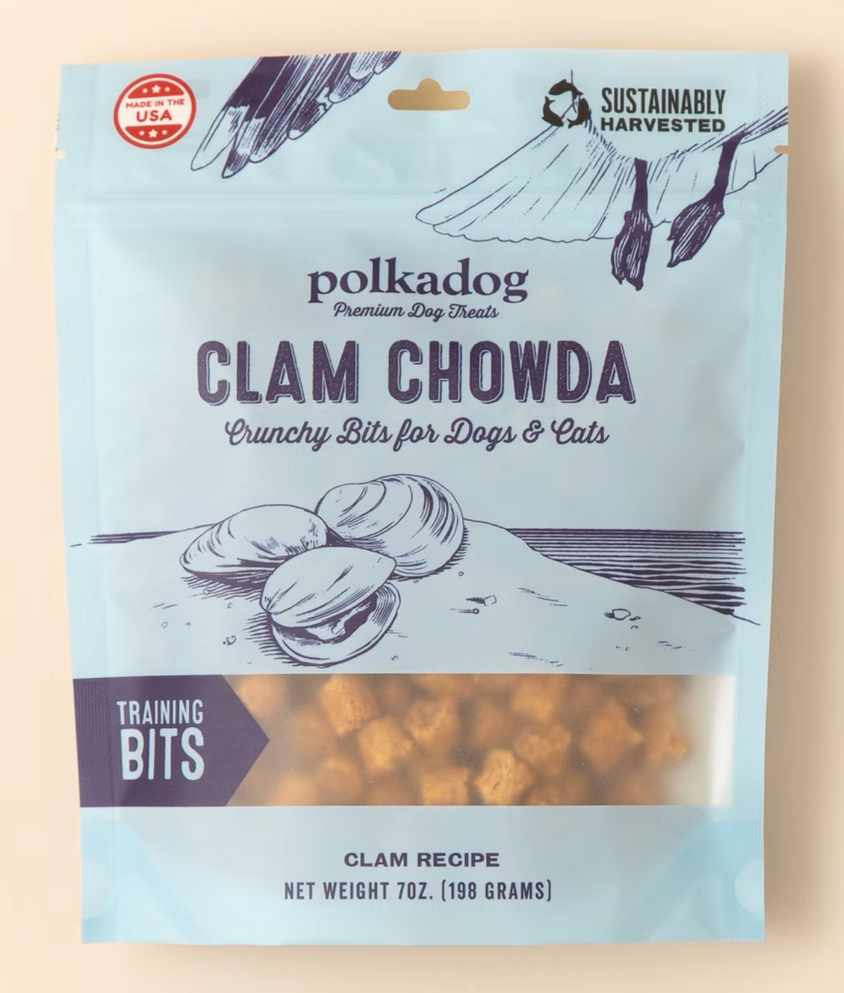 Polkadog Clam Chowda Crunchy Bits for Dogs