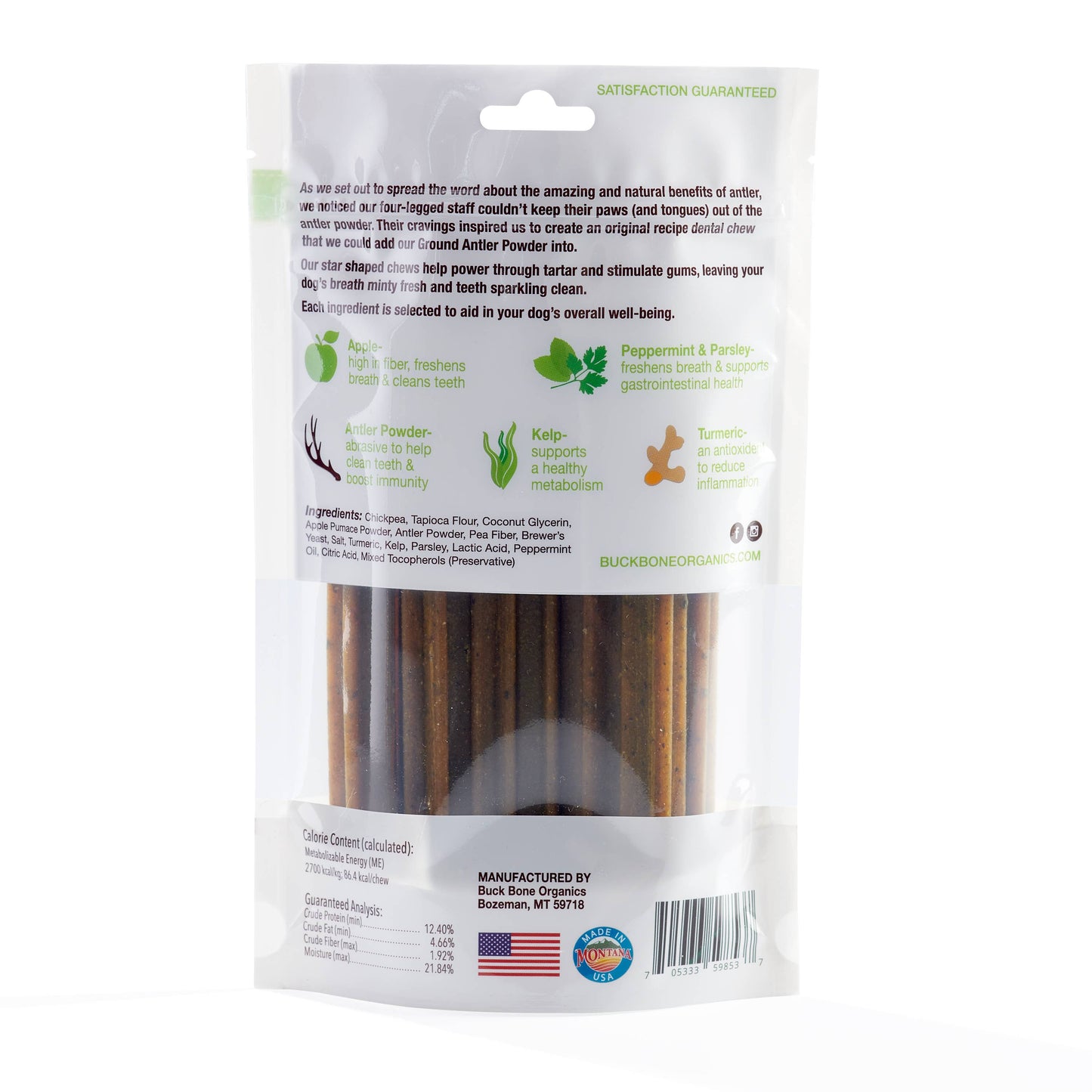 Grain Free Dental Chews 12 Pack, made with Antler Powder