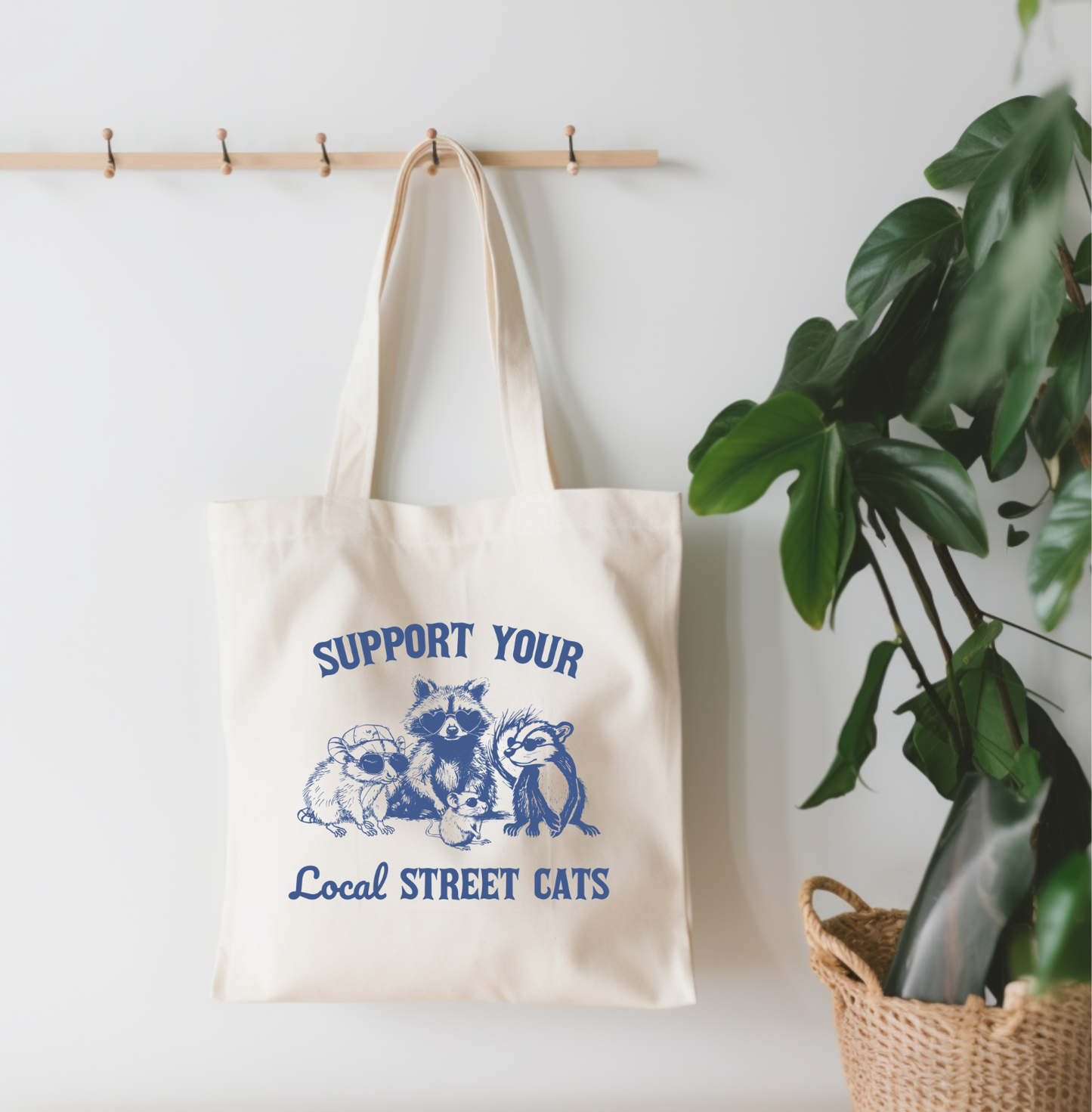 Support Your Local Street Cats Small Canvas Tote Bag