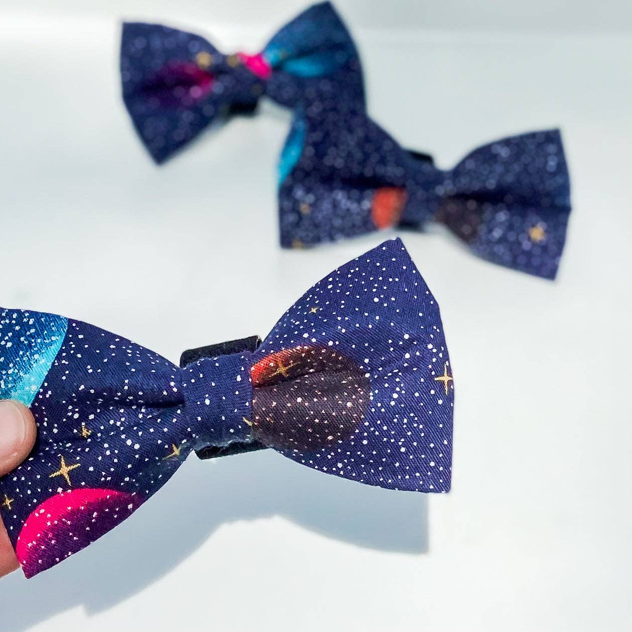 Doggish Galaxy Moons & Stars Dog Bow