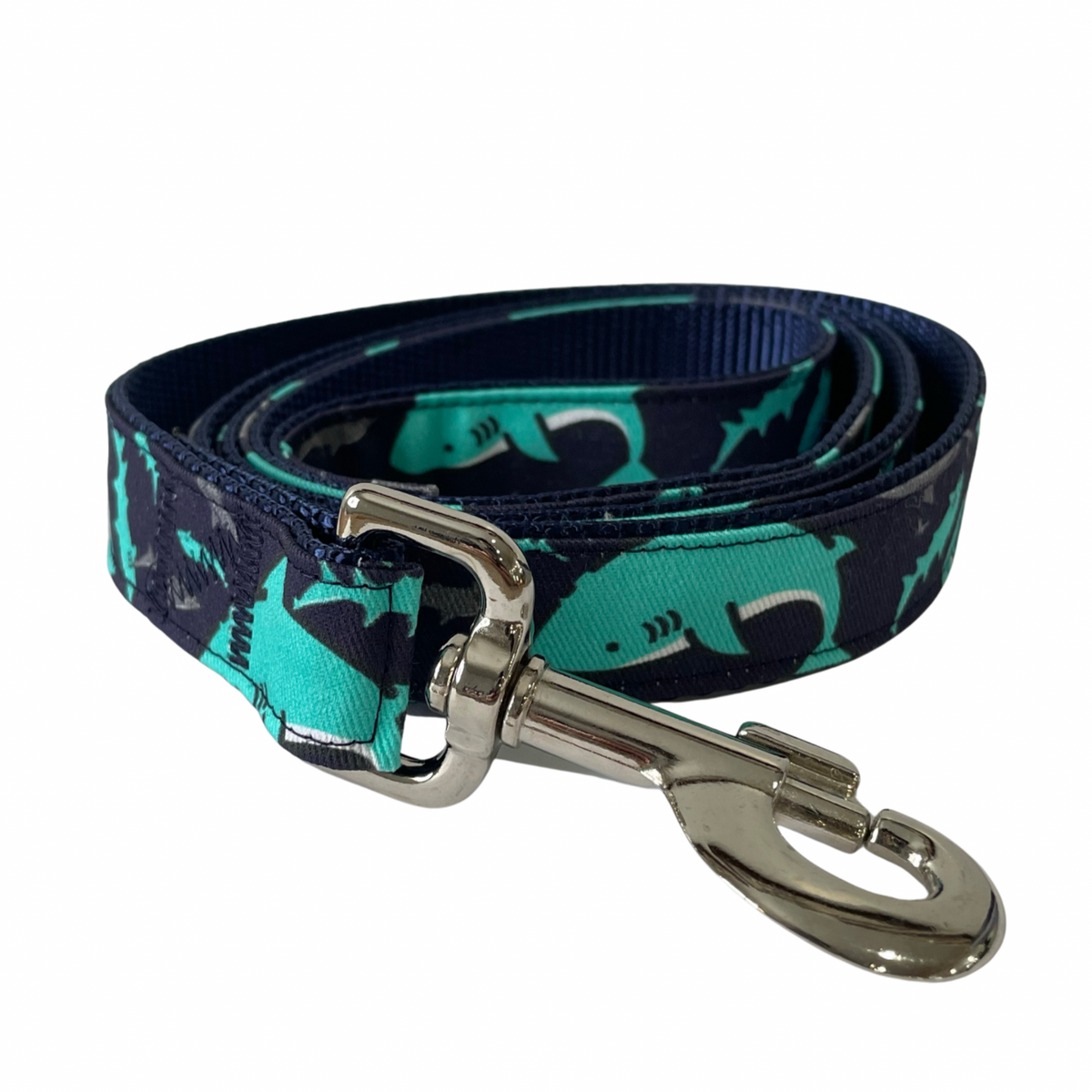 The Shark Attack Navy Shark Dog Collar