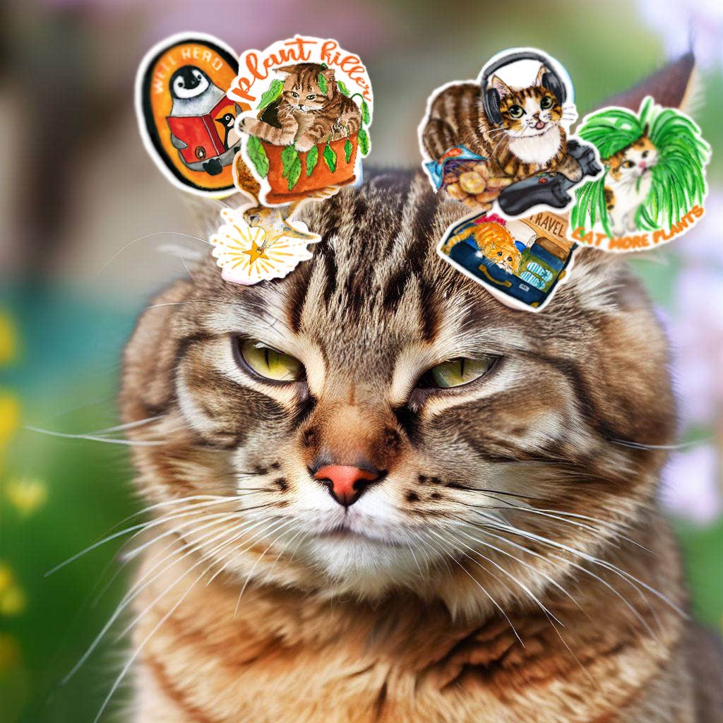 Cats In My Heart Holographic Vinyl Sticker