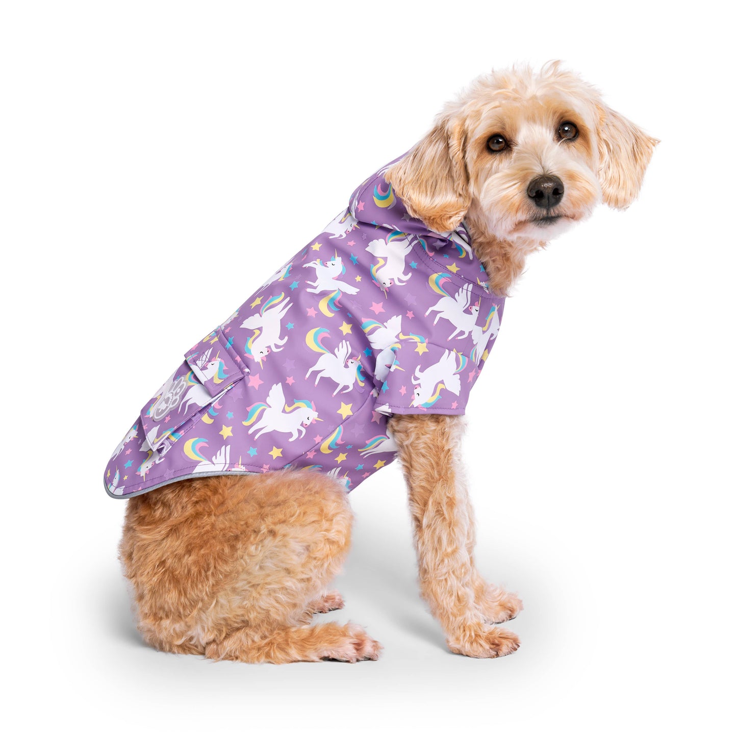 Torrential Tracker Dog Raincoat (Wet Reveal Unicorns): Wet Reveal Unicorns