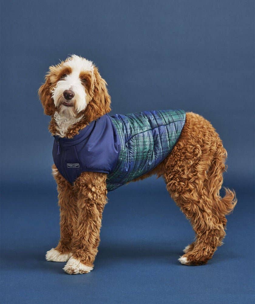 Vineyard Vines X Fma Pet Puffer Jacket, Blackwatch Nautical: L