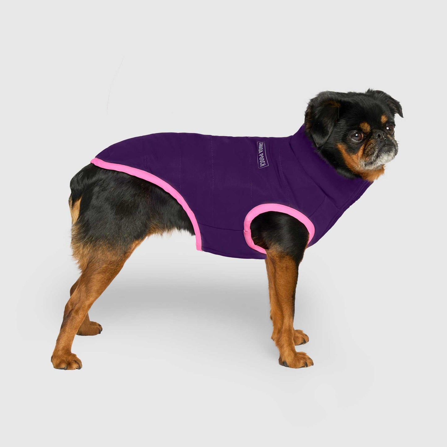 Reversible Puffer Vest- Dog Coat: Pink/Purple