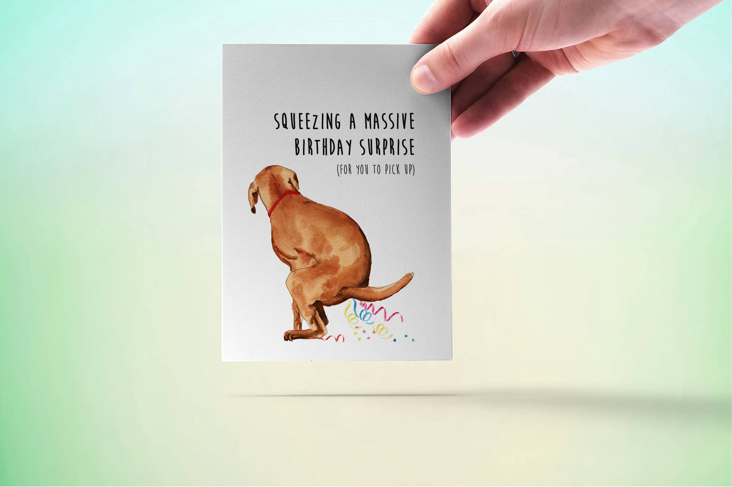 Squeezing a Massive Birthday Surprise (for you to pick up) Card