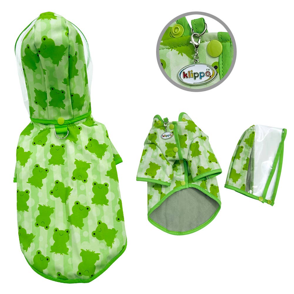 Clear View Froggy Raincoat with Fleece Lining and Detachable: X-LARGE