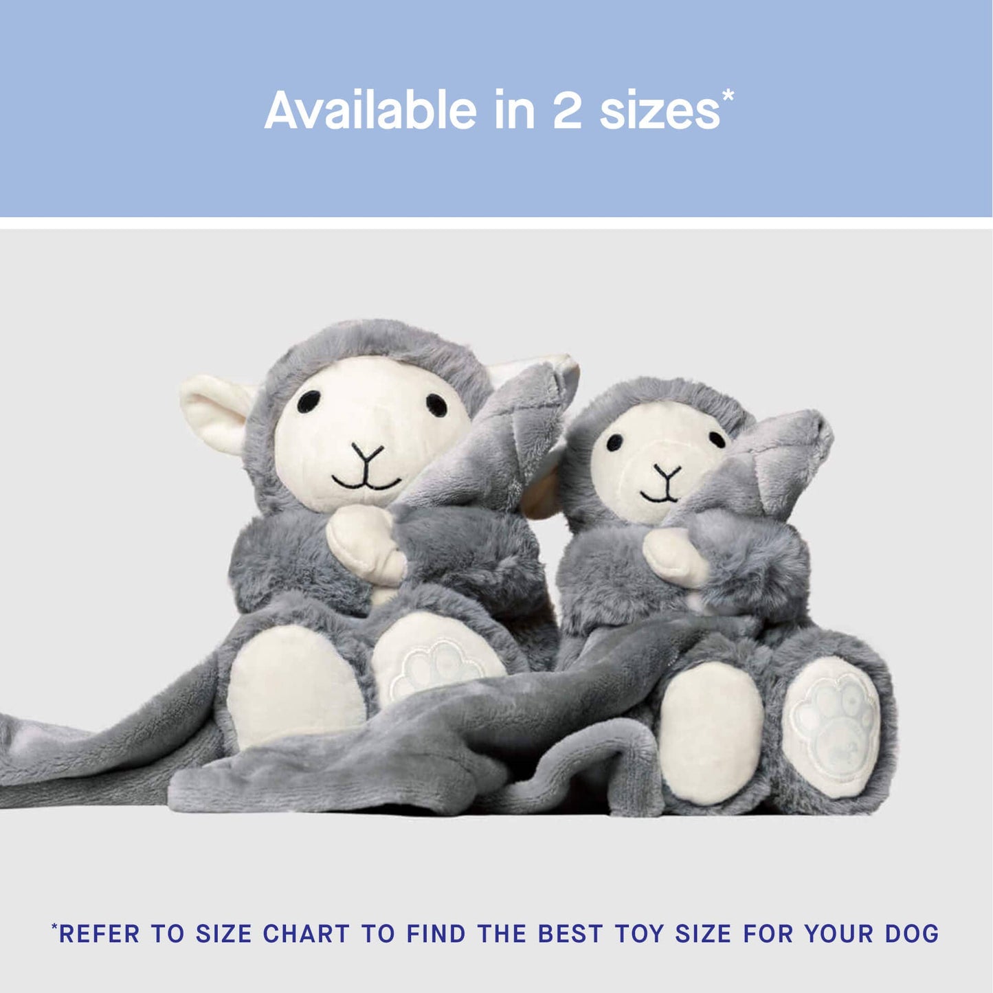 Weighted Calming Dog Toy: Grey Lamb / S/M