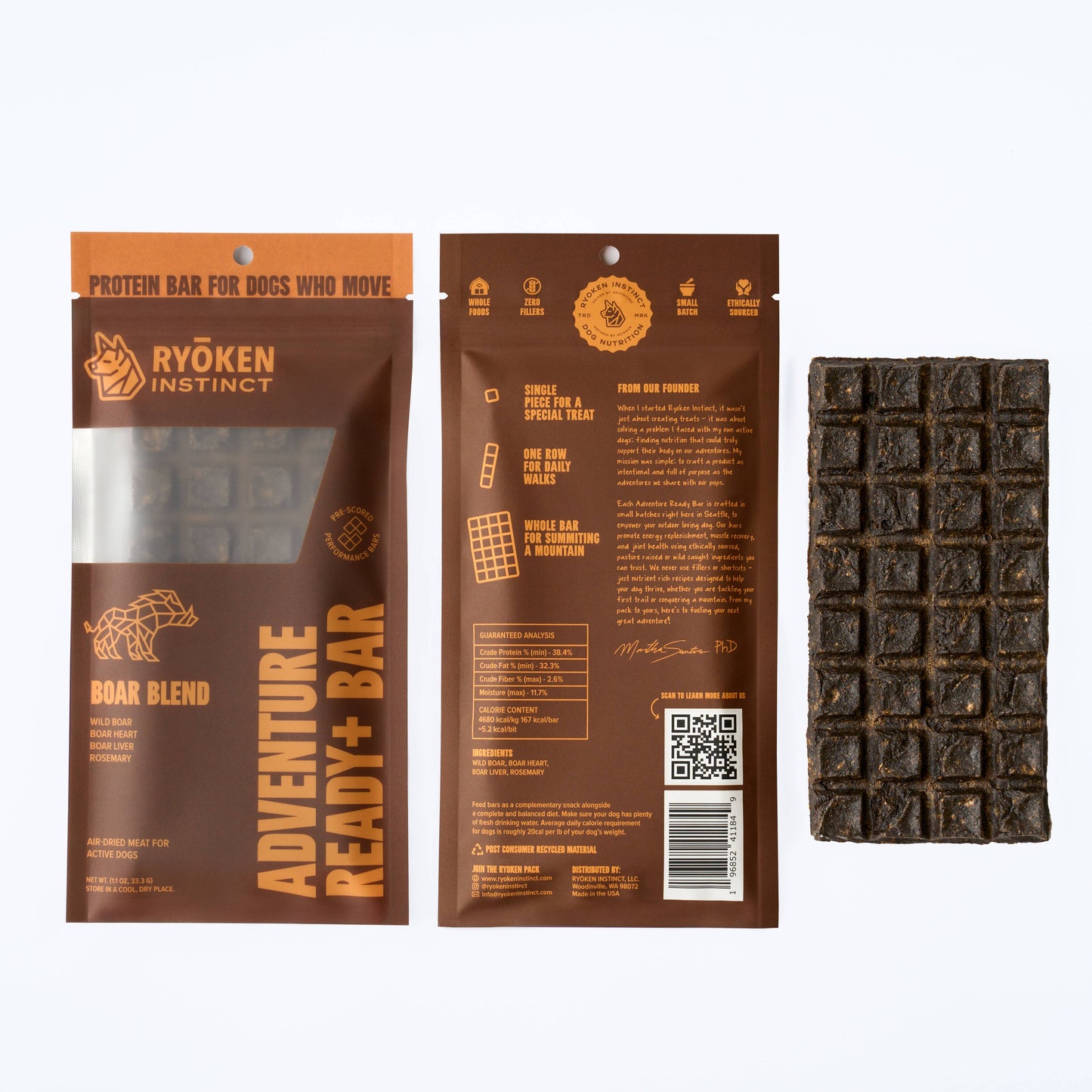 Boar Treat & Snack Bar for Active Dogs - Energy & Recovery