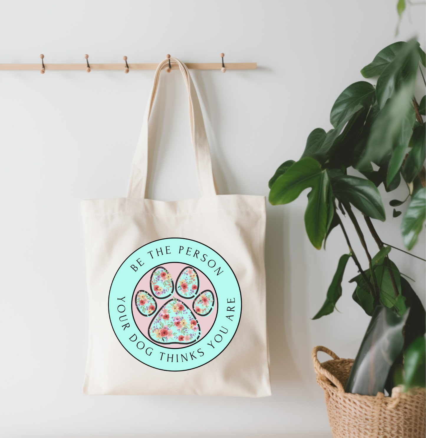 Be The Person Your Dog Thinks Small Canvas Tote Bag