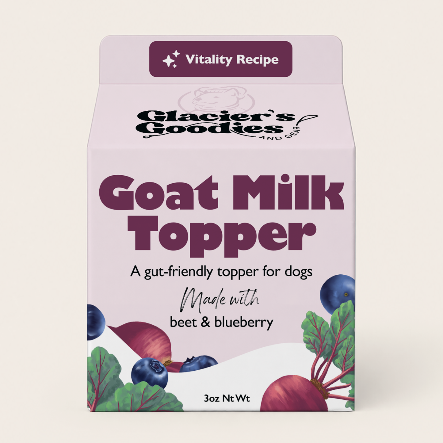 Goat Milk Dog Topper – Beet & Blueberry | Gut-Friendly