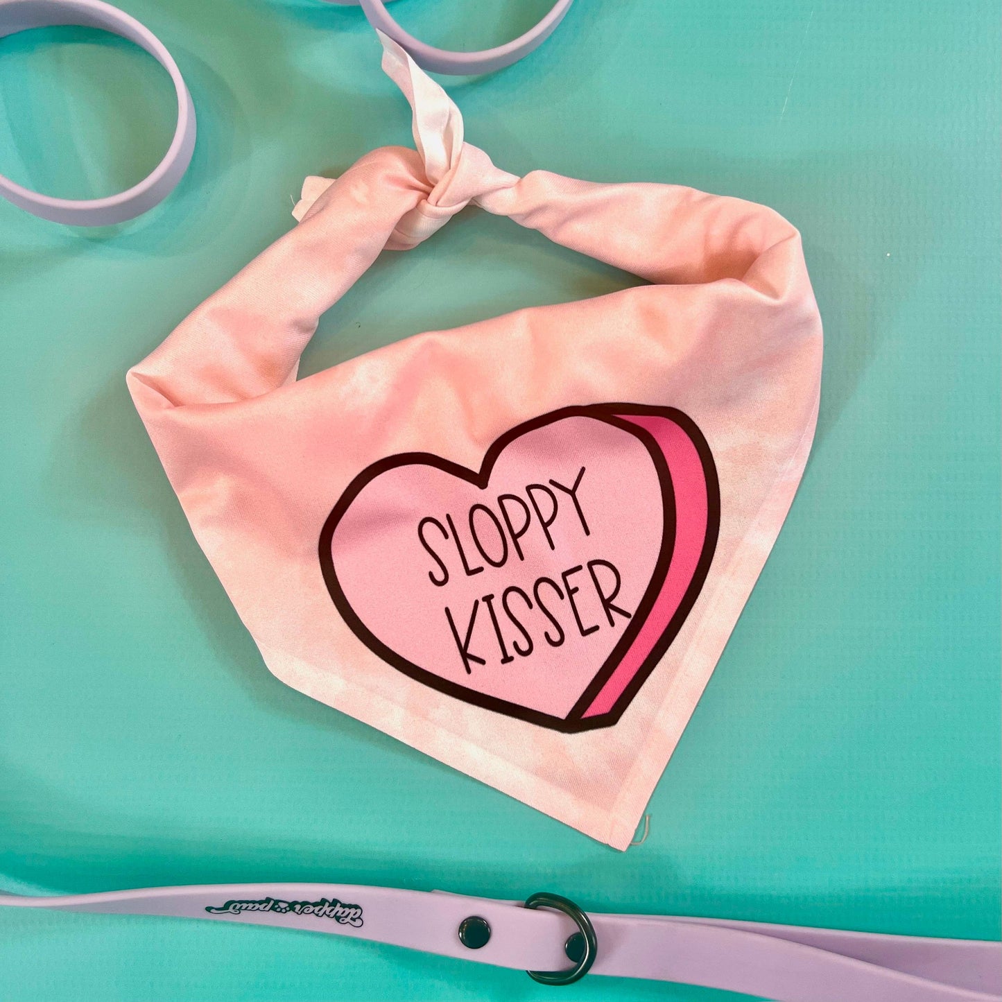 Sloppy Kisser Heart Dog Bandana