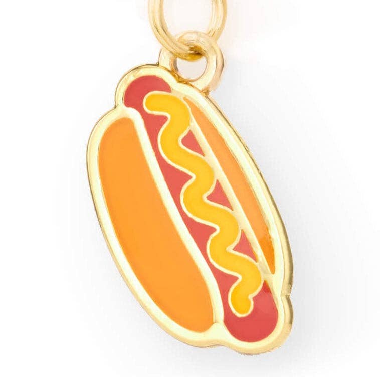 Hot Dog Collar Charm