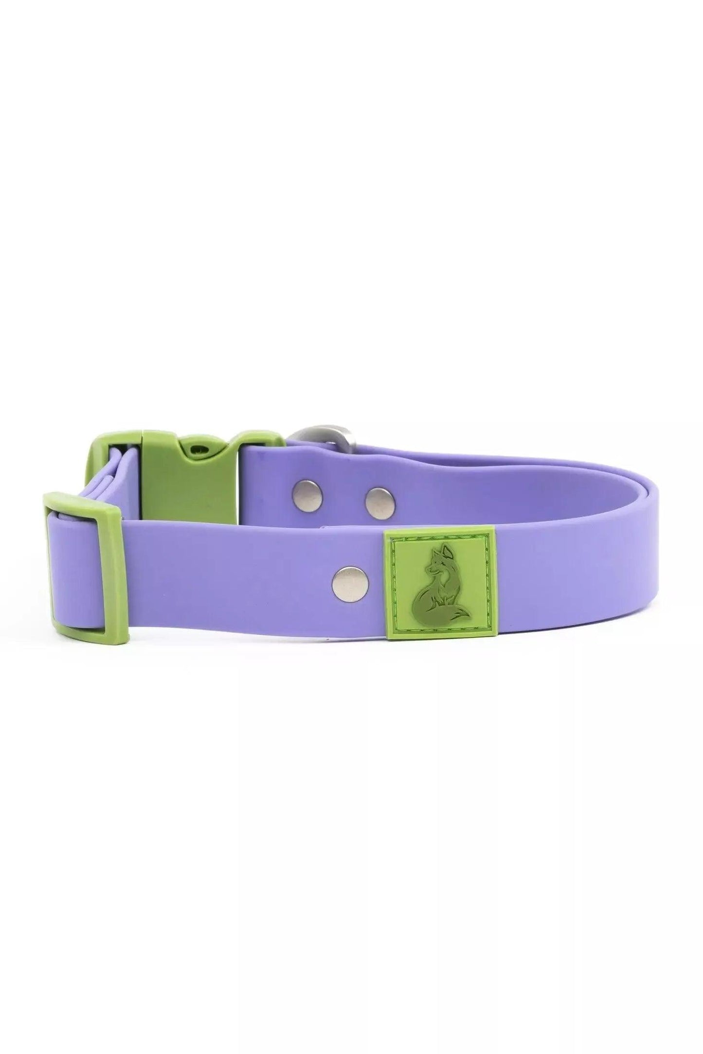 Lavender Garden Waterproof Dog Collar: Lavender / Meadow Green / 17 - 20