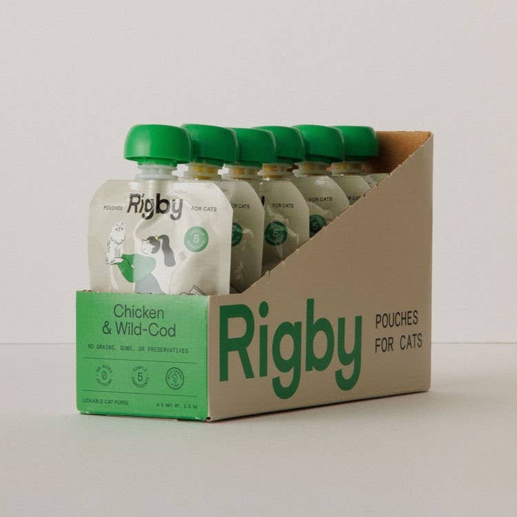 Rigby Essential Cat Treats, Chicken & Cod Lickable Pouch