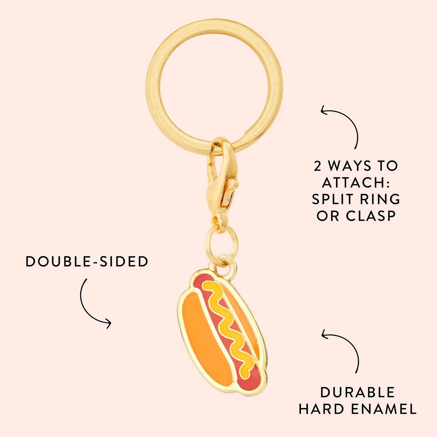 Hot Dog Collar Charm