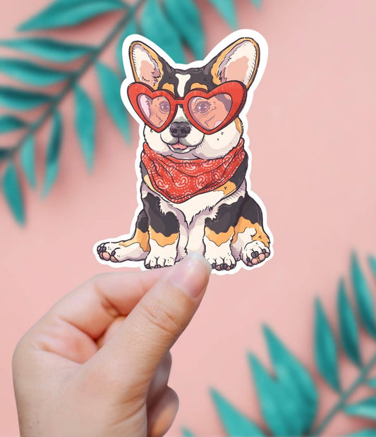 Corgi In Sunglasses Sticker