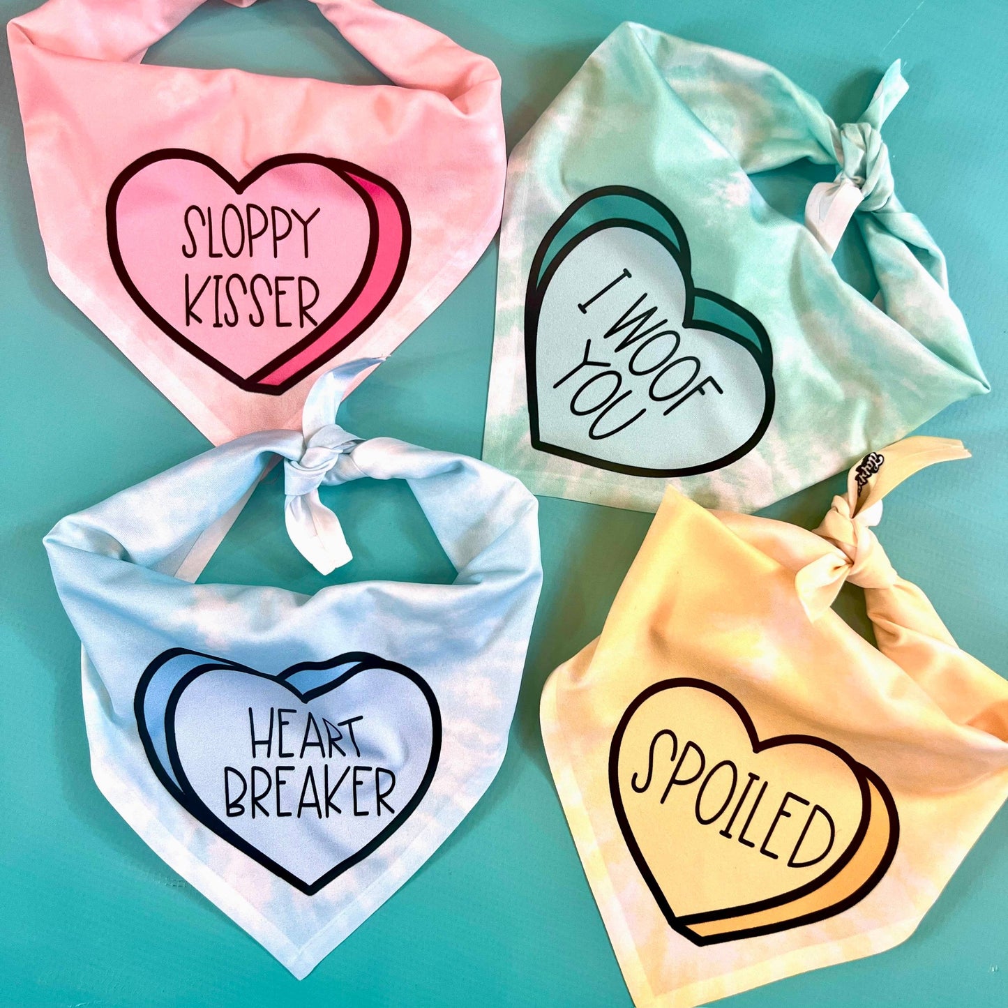 Sloppy Kisser Heart Dog Bandana