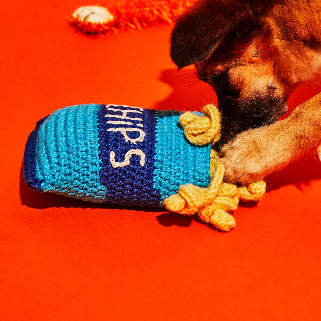 Cotton Crochet Chips Dog Toy