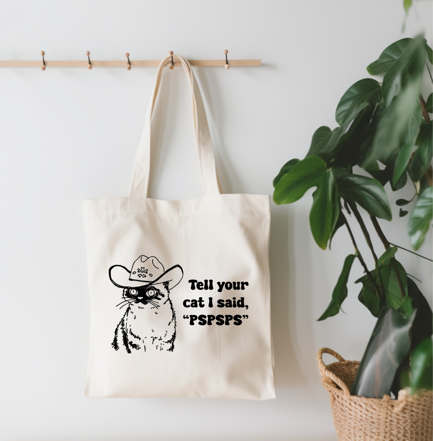 Tell Your Cat I Said Pspsps Canvas Tote Bag