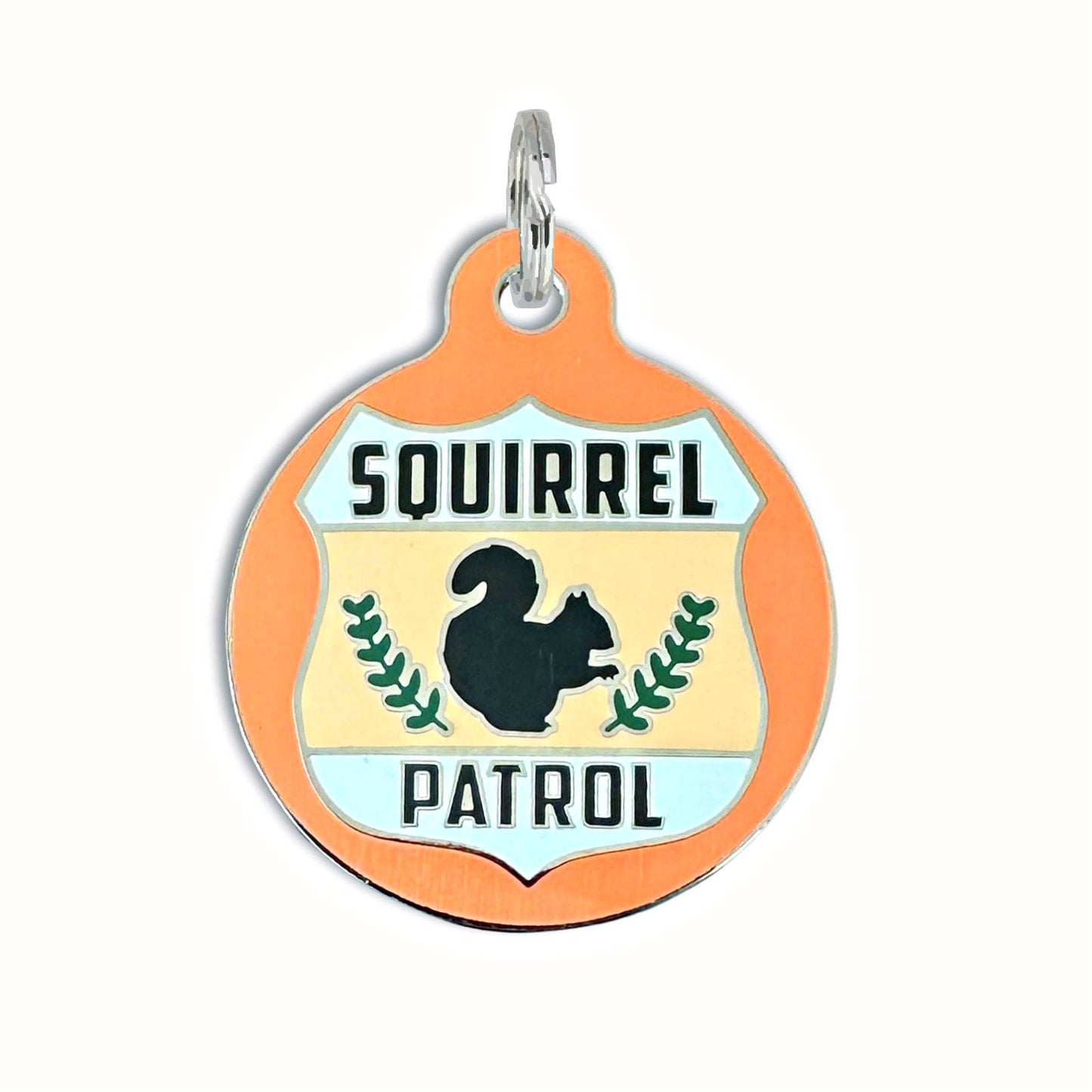 Dog ID Tag with Personalized QR Code - Squirrel Patrol
