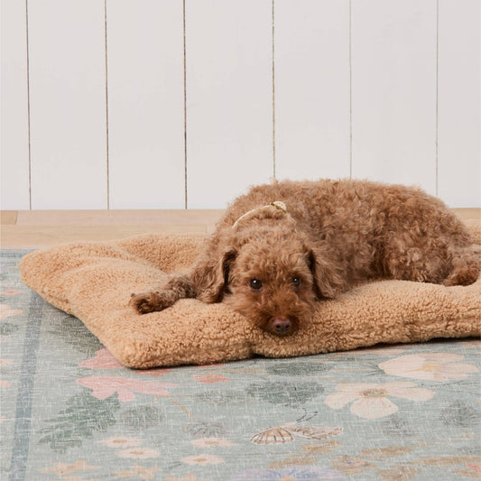 Latte Recycled Sherpa Dog Travel Mat