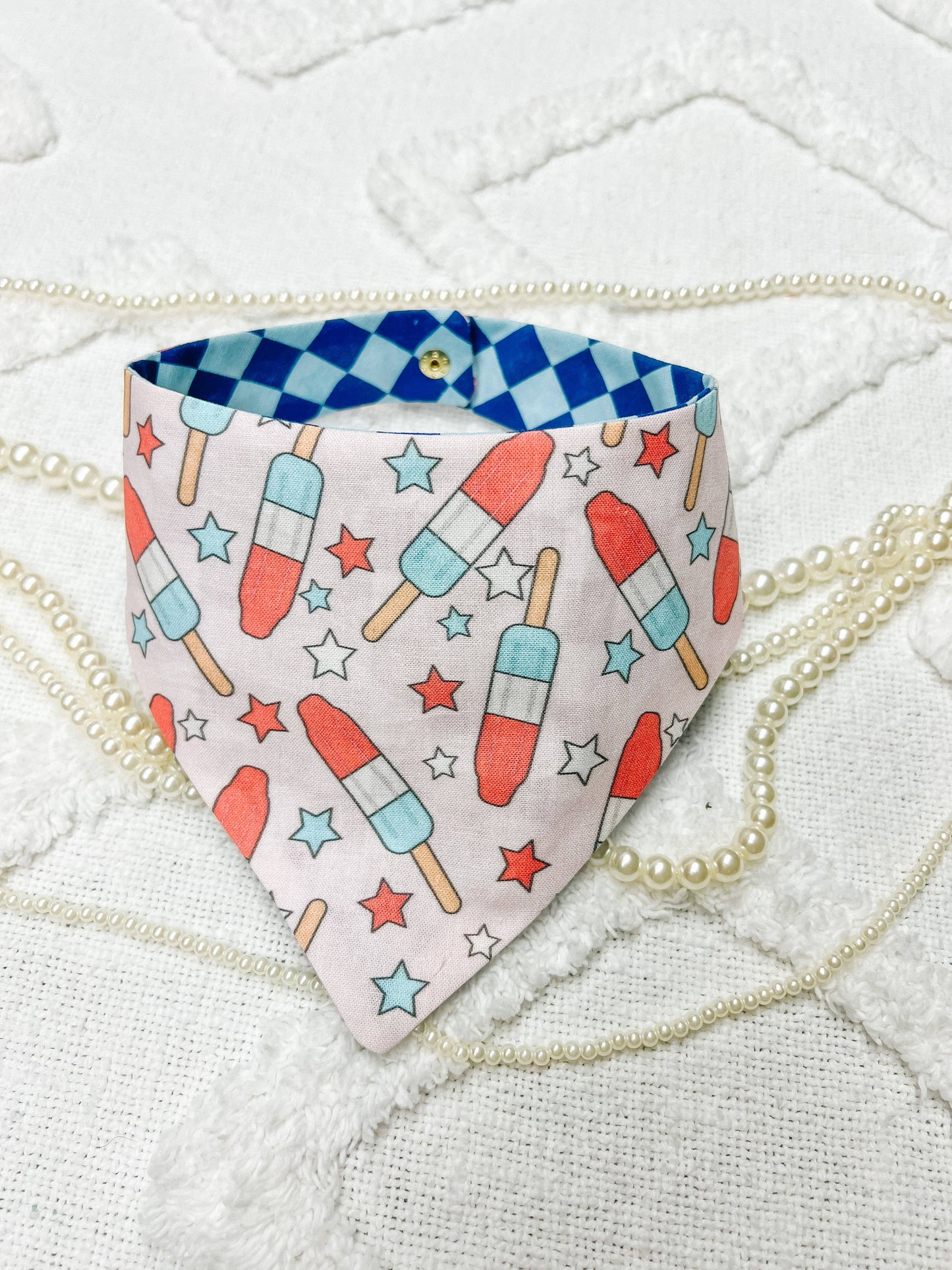 Popsicles Cotton Curved Neck Pet Bandana