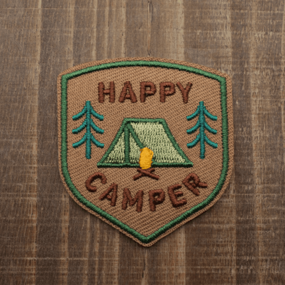 Happy Camper | Velcro or Iron-On Patch for Pets