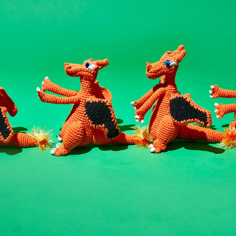Hand Crochet Dragon Dog Toy: Large