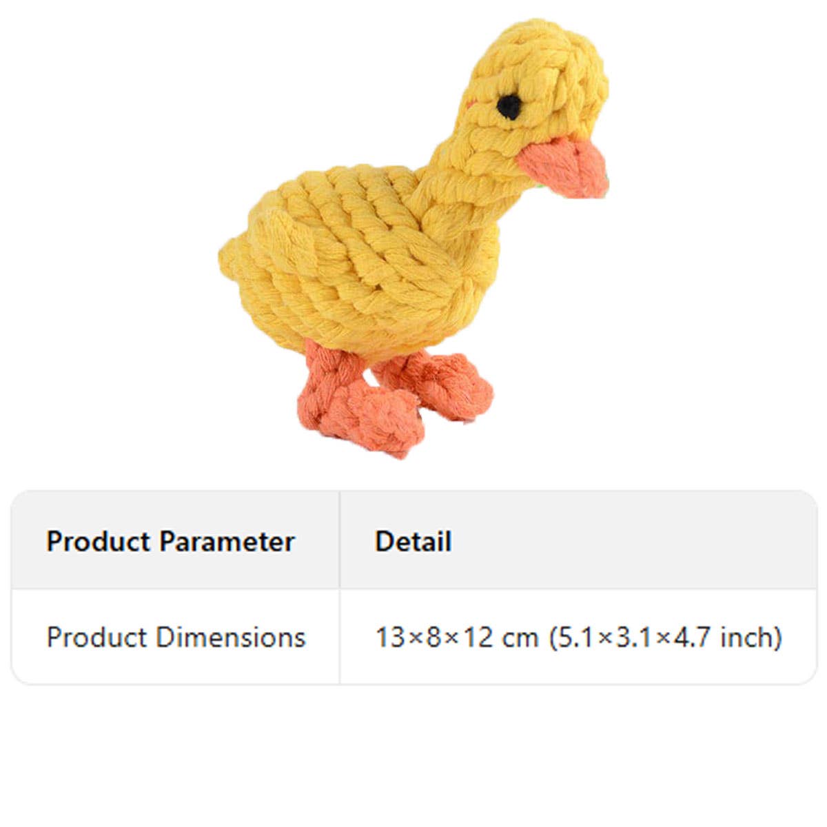 Yellow Duck Rope Dog Toy