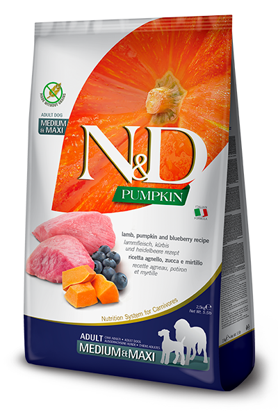 Farmina N&D Pumpkin Canine Adult Lamb & Blueberry Dry Dog Food Medium & Maxi