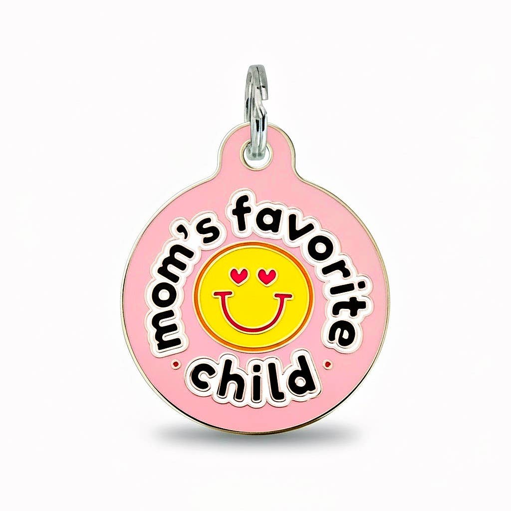 Dog ID Tag with Personalized QR Code - Mom's Favorite Child