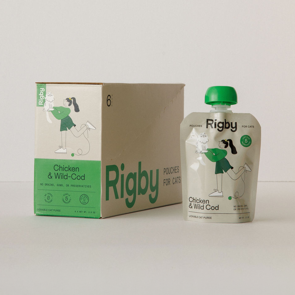 Rigby Essential Cat Treats, Chicken & Cod Lickable Pouch