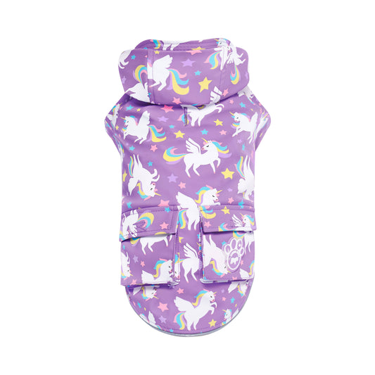 Torrential Tracker Dog Raincoat (Wet Reveal Unicorns): Wet Reveal Unicorns