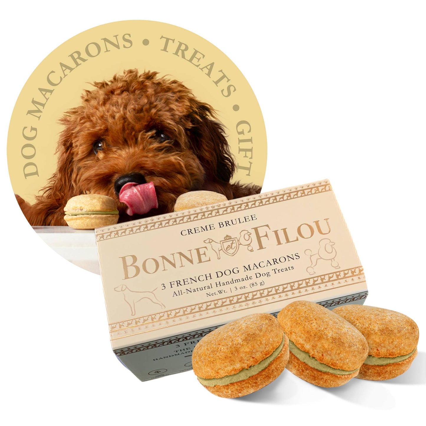 Bonne et Filou Dog Macarons | Strawberry