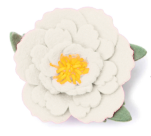 Ivory Peony Dog Collar Flower