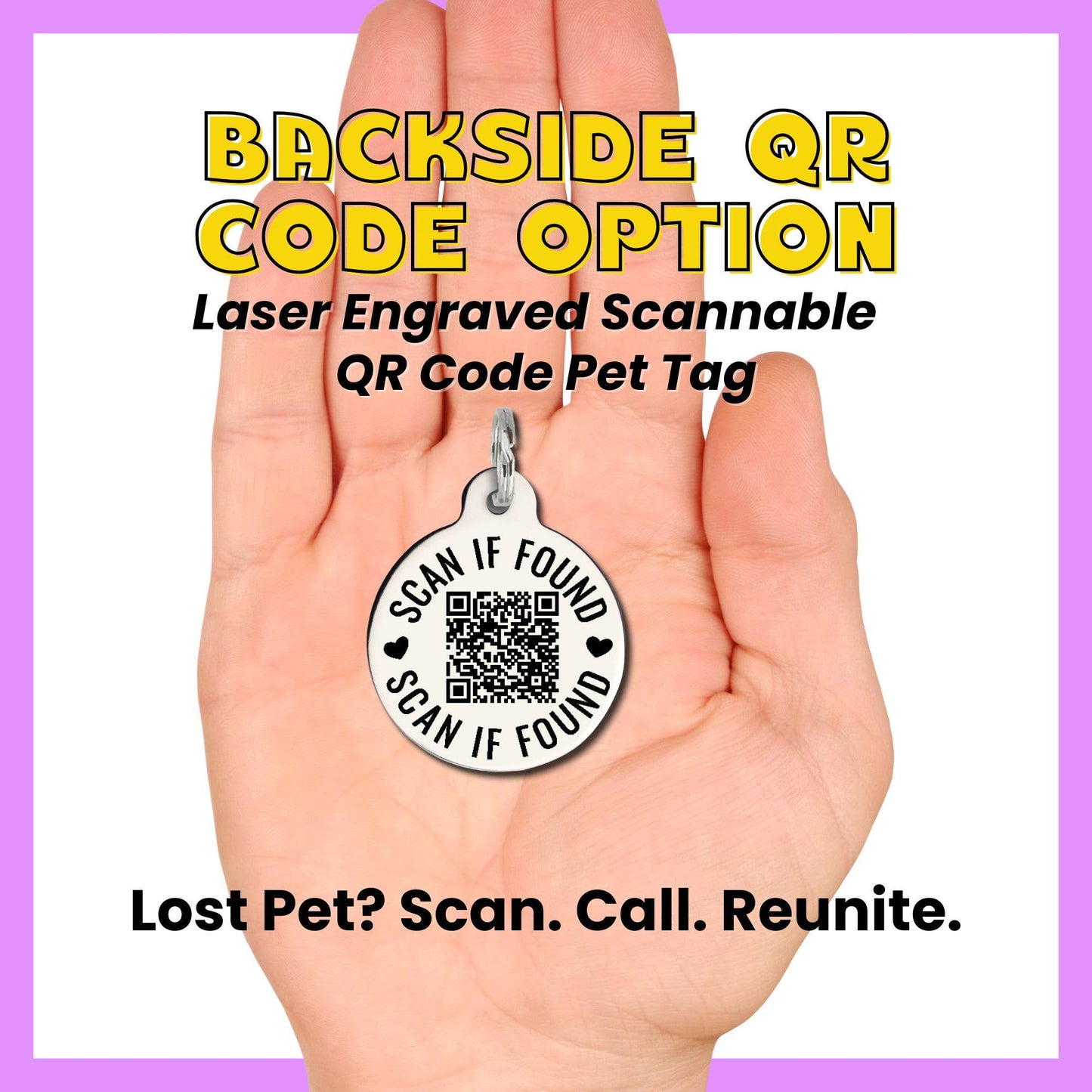 Dog Tag with Scannable QR Code - Fck Those Squirrels