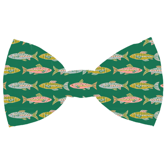 Gone Fishing Dog Bow Tie