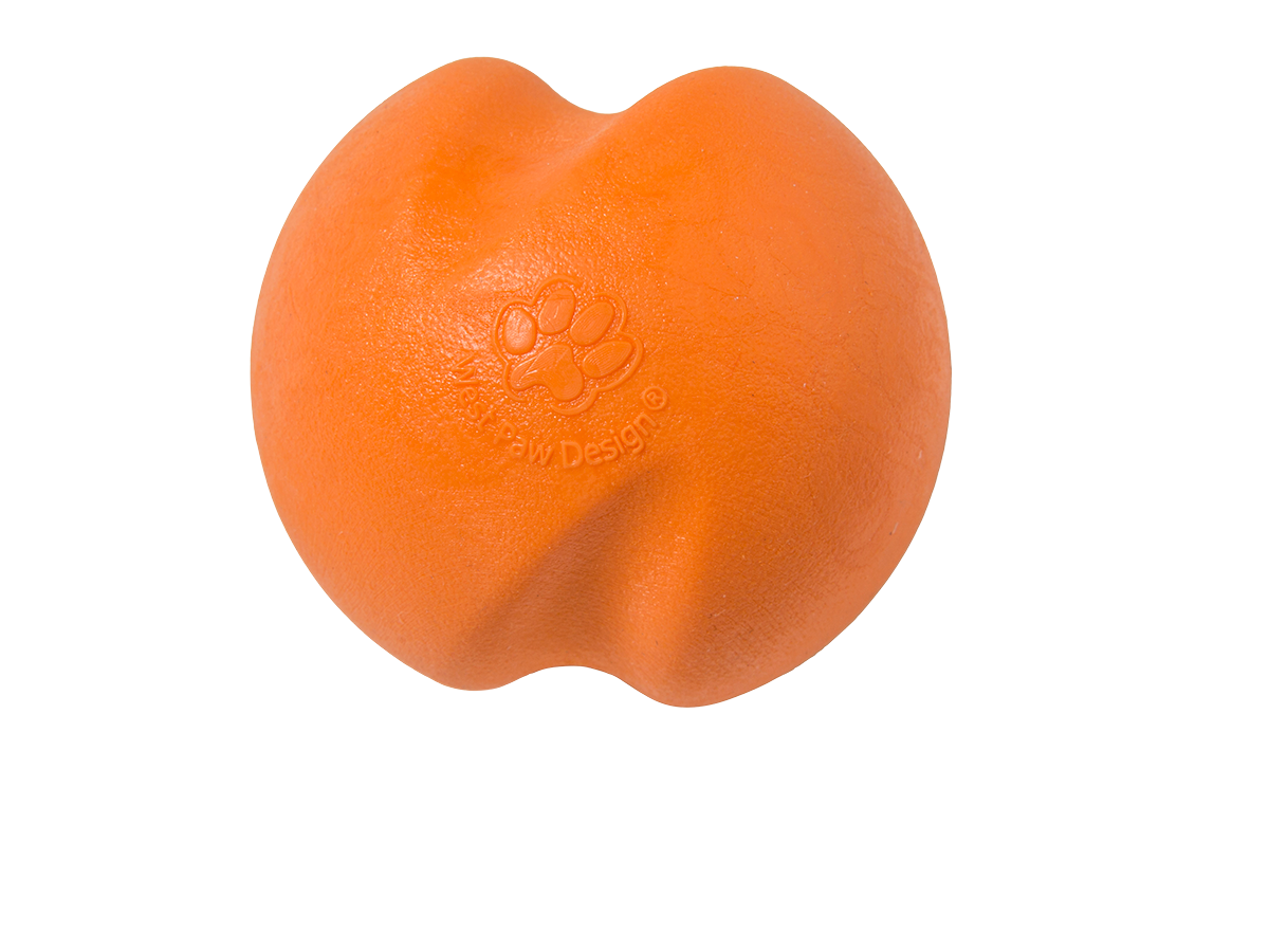 Jive® Dog Toy Ball for Chew, and Fetch: Tangerine